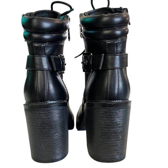 GBG Guess Women's Jayden Black Combat Boots Size 8.5 Ankle Chunky Heel - Picture 7 of 10